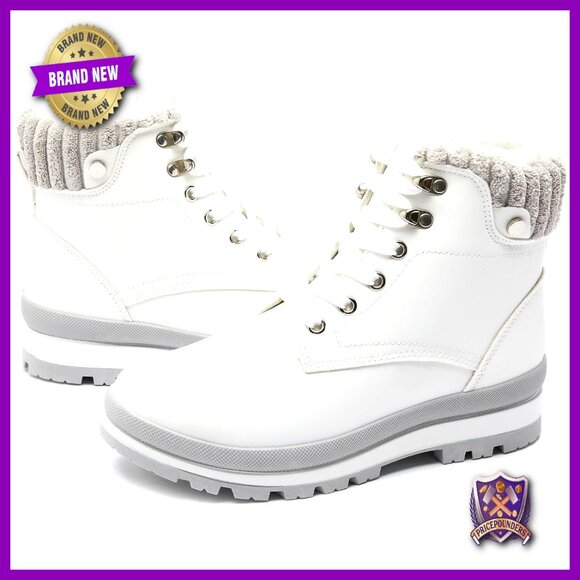 Shoes - Women's Combat Boots Platform Ankle Boots Waterproof Non-Slip Winter Hiking